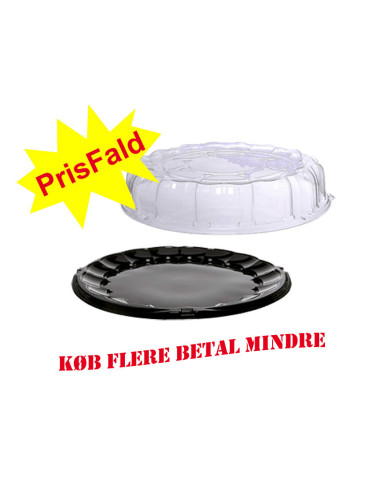 Plastic platter / Party boxes for sushi n/lid Ø40.6cm 50pc/box - 