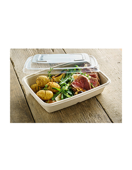 Bagasse rektangulær Miljøbakke 950ml.