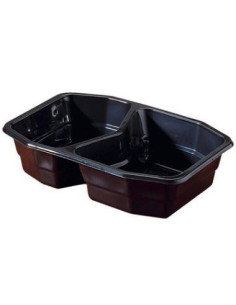 Tray 2-room 400/500ml Black 340pc/box - 