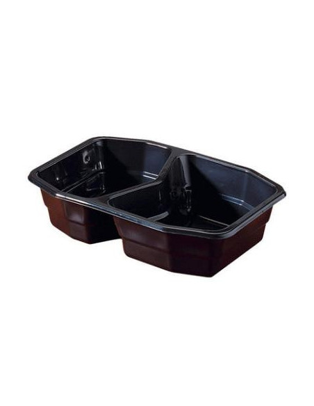 Microform Bakke 2-rums 400/500ml Sort 340stk/kar - 