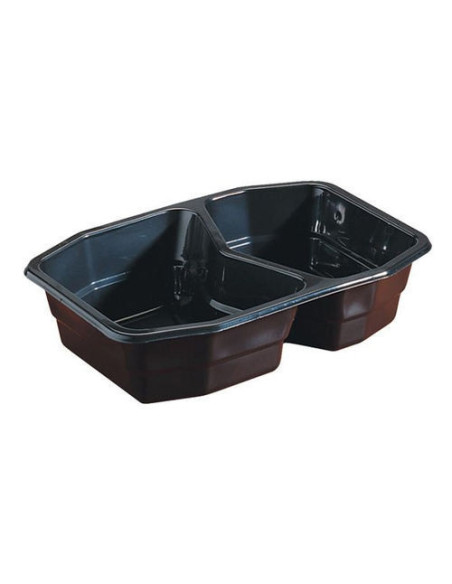 Microform Bakke 2-rums 400/500ml Sort 340stk/kar - 