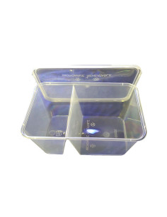 Micro Bakke 2-rums Transparent 600/400ml 50stk/ps 2