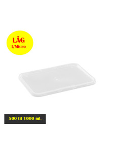 Micro Bakke (LÅG) Transparent 500-960ml 10x50stk/kar -  2