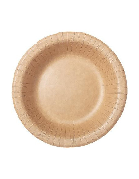 Paptallerken rund dyb 500 ml Ø19 cm coated kraft FSC  Brun