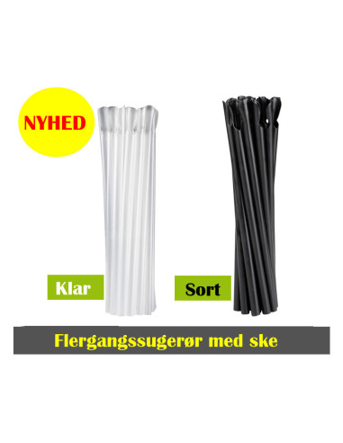 Flergangssugerør med ske 