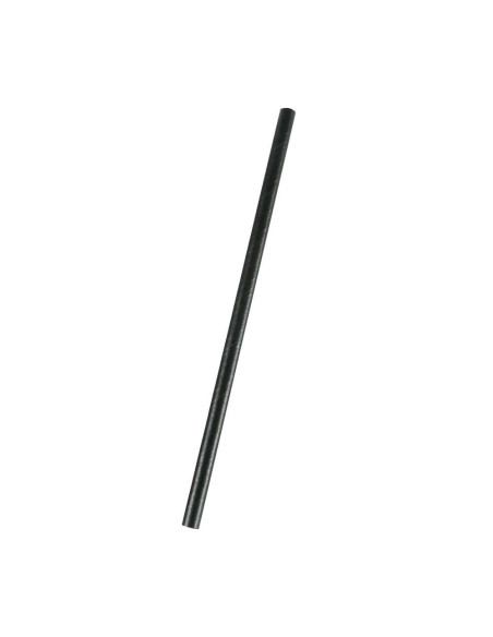 Straws Paper Black straight Ø8x20.5cm 250pc/pack - 