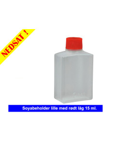 Soy bottle 15ml Clear including lid 60x100pc/box -  2