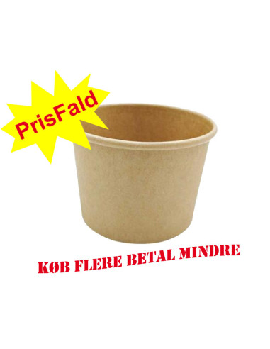 Suppe/Deli Skål Natur Pap Brun 250ml