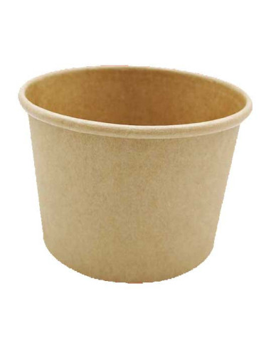 Suppe/Deli Skål Natur Pap Brun 350ml 20x25stk/kar 