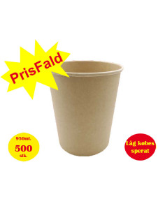 Soup/Deli Bowl Nature Cardboard Brown 950ml 20x25pc/box - 