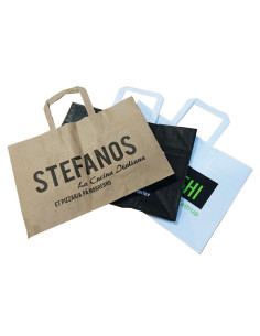Carrier bag brown with print 1 color. -  2