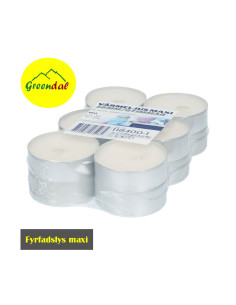 Fyrfadslys hvid 8 timer 12x12stk/kar  2