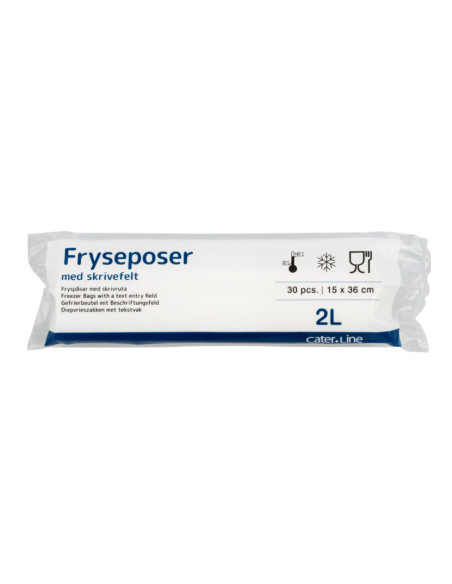 Frysepose 2 l 36 micron klar LDPE/virgin.