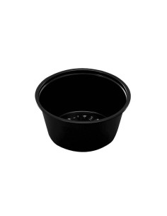 Dressing cup black 90ml 3oz  10x250pc/pac. -  2