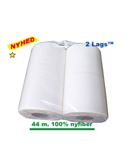 Toiletpapir neutral 2-lags 44m x 9,5cm Ø12cm