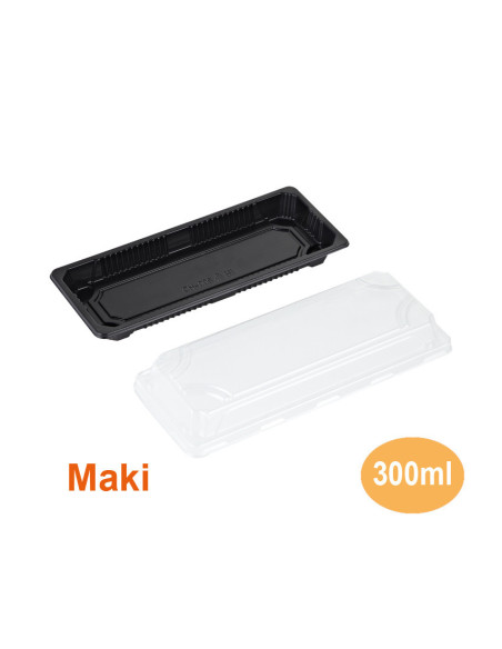 Sushi bakke Maki sort inkl. låg PS 400