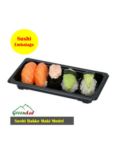 Sushi tray Maki black incl. lid PS 400 pcs/krt -  2