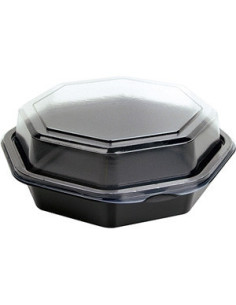 Plastbakke Octaview 1-rums
 16x16x6cm 400ml sort 405stk/kar - 