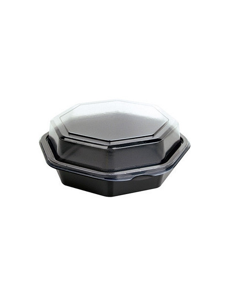 Plastbakke Octaview 1-rums
 16x16x6cm 400ml sort 405stk/kar - 
