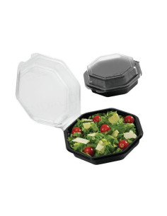 Plastic tray Octaview 1-room 16x16x6cm 400ml black 405pc/box -  2