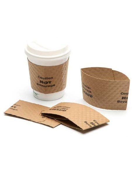 Cuff small cardboard Brown sleeve 25cl (8oz) coffee cup - 