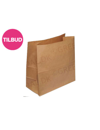Brick bottom bag brown 30L 80gr 320x170x400mm 250pc/box - 