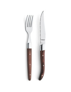 Grillgaffel Amefa Royal 21cm Rustfri stål/Træskaft 6stk/pak -  2