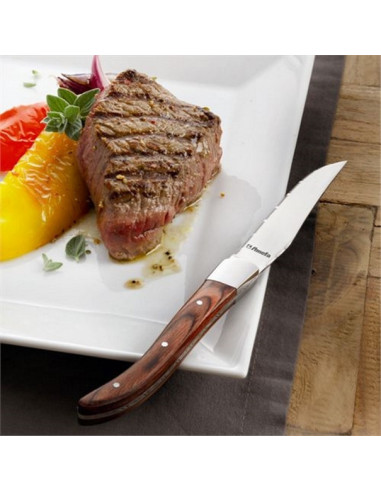 Grillgaffel Amefa Royal 21cm Rustfri stål/Træskaft 6stk/pak - 
