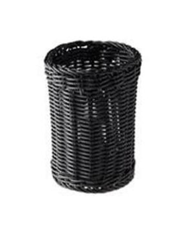 Bestikholder Ø12xH15cm Kraftig plastflet PP Sort - 