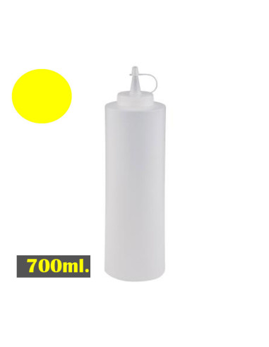 Plastflaske 700 ml Ø7x24 cm med Tud/Skruelåg Klar