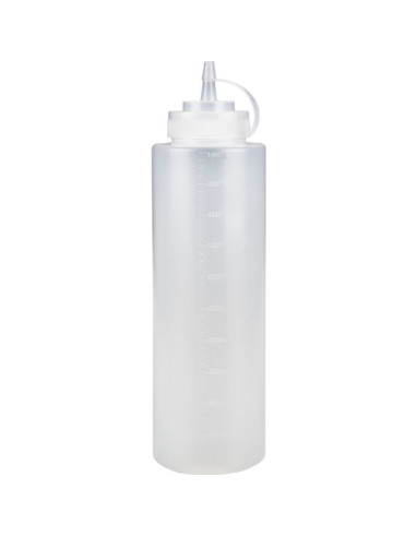 Dressingflaske 1000 ml. klar PE/PP med mål