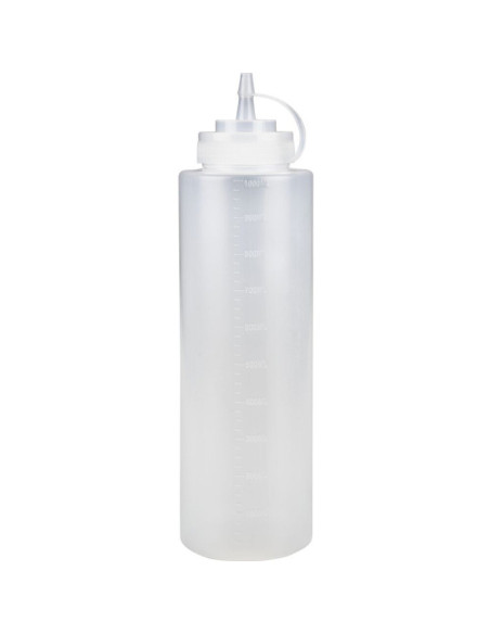 Dressingflaske 1000 ml. klar PE/PP med mål