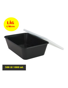 Micro Bakke Sort "Sampak". Bund/låg 50stk/pk. - 