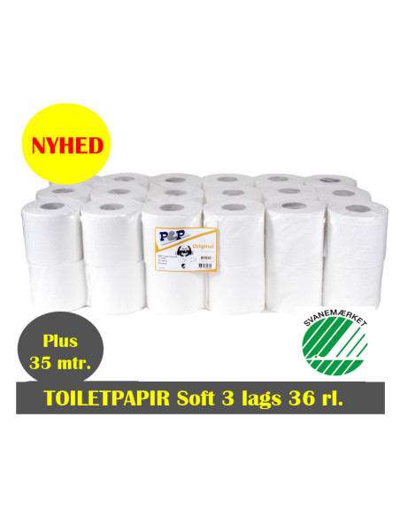 Toiletpaper 3-lays 35m virgin white 36rul/Pk. - 