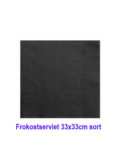 Frokostserviet 33x33 Sort
