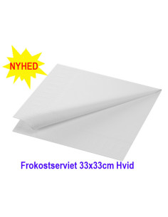 Serviet Duni 33x33cm 3-lags 1/4 fold Hvid 