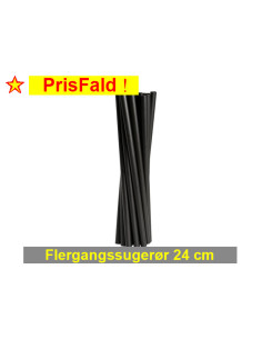 Straw X-thick u/crack Black Ø8x24cm 250pc/pack - 