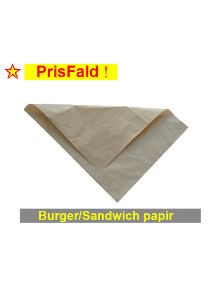 Burger/Sandwich paper PE brown coated 330x400mm 1000pc/box - 