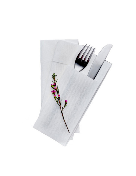 Bestikserviet Med Tryk Airlaid  33x40cm Hvid 1000stk/kar. - 