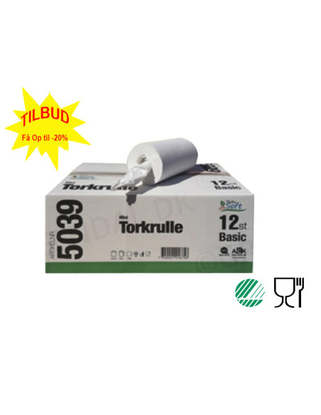 Håndklæderulle Green eco 1-lags 100m (5039) 12rul/kar - 