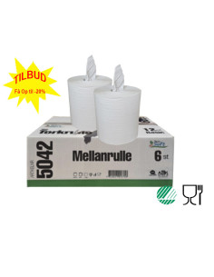 Aftørringspapir Green eco 1-lags 250m 5042 6rul/kar - 