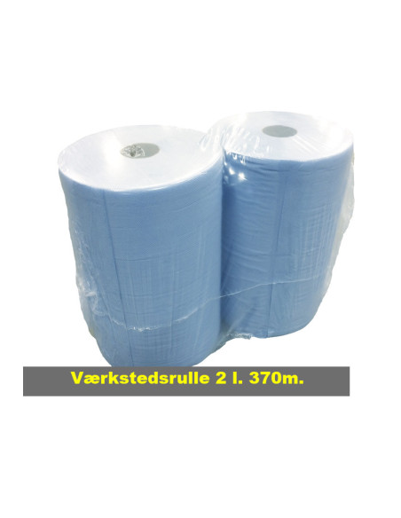 Værkstedsrulle Blå Genb. 2-lag 37x36cmx370m 