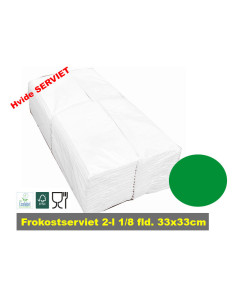 Napkin white 33x33cm 2-layer 1/8 fold  2000pc/box -  2