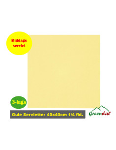 Napkin Gastrot 40x40 3-layer 1/4 fold Yellow 1400pc/box - 