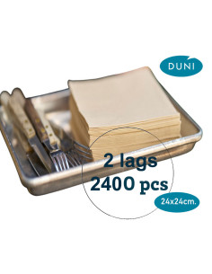 Kaffeserviet 24x24cm 2-lags Natur Duni 2400stk/kar -  2