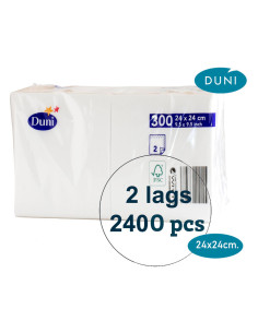 Kaffeserviet 24x24cm 2-lags Hvid Duni 2400stk/kar  2