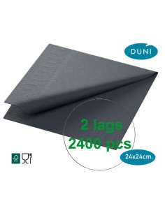 Kaffeserviet 24x24cm 2-lags Sort Duni 2400stk.