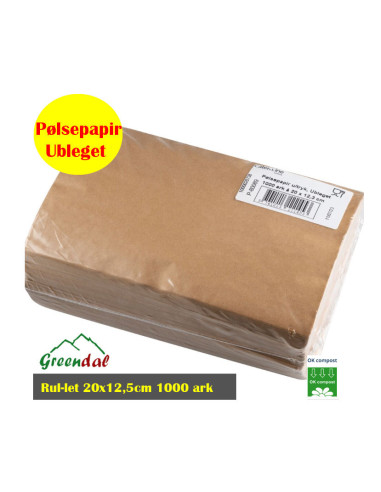 Pølsepapir Rul-let, 20x12,5cm, ubleget papir/virgin 