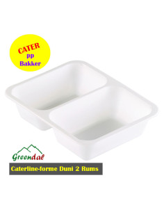 Tray Cater 227x178x50 mm Hvid 2 Rum - 