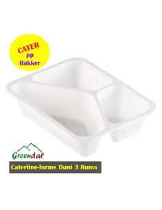Tray Cater 227x178x50 mm Hvid 3 Rum - 